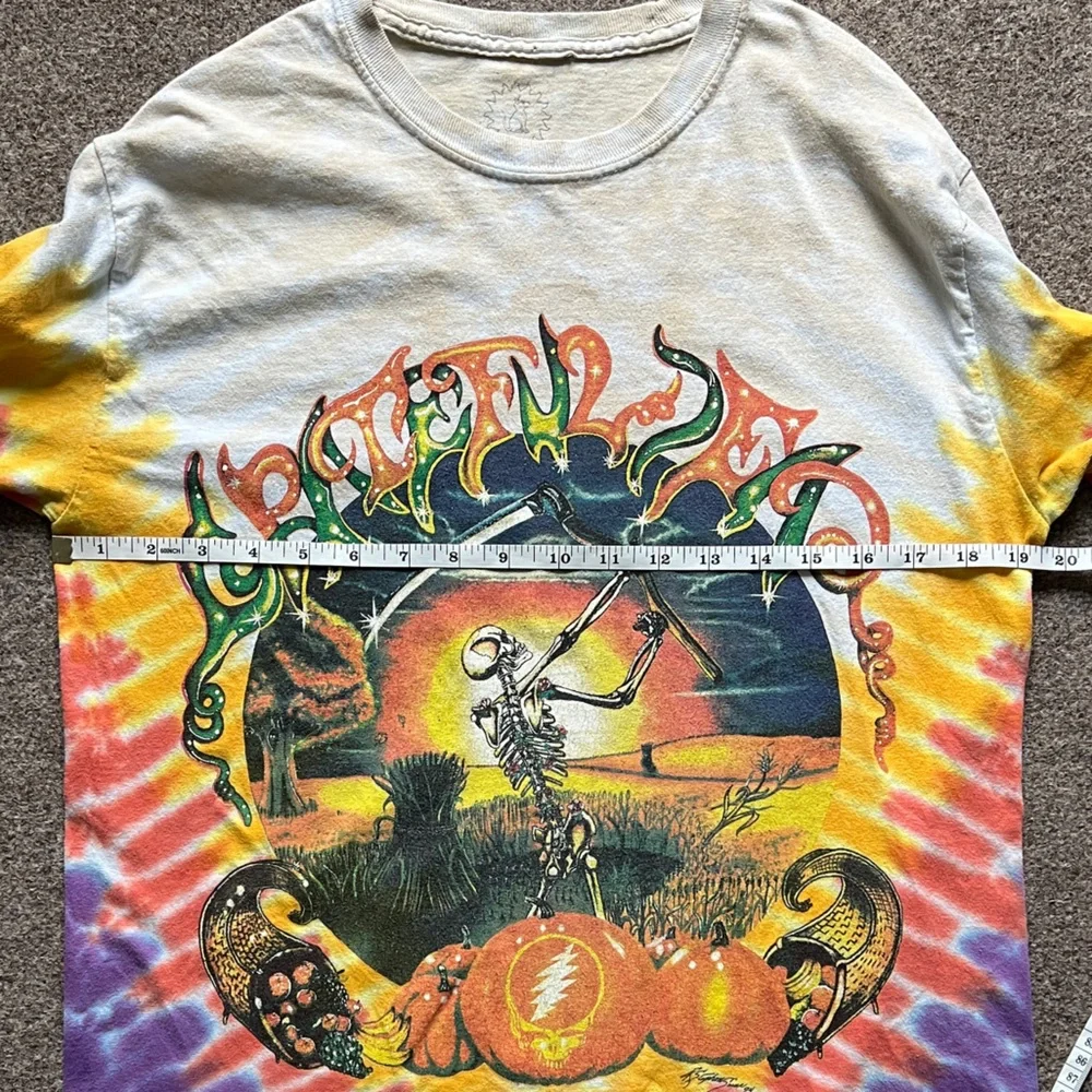 Grateful Dead Fall Tour 1994 Tie Dye Pumpkin Long Sleeve Shirt Sundog Tag Size M_9